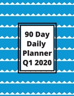 90 Day Daily Planner Q1 2020: Get Organized and Stay Organized in 2020 White mountain chain triangles on blue background 1711851086 Book Cover