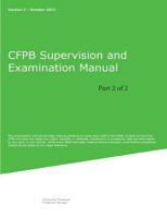 CFPB Supervision and Examination Manual (Part 2 of 2): Version 2 1507621124 Book Cover