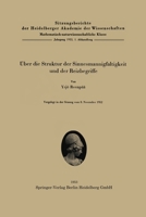 Über die Struktur der Sinnesmannigfaltigkeit und der Reizbegriffe 3662229099 Book Cover