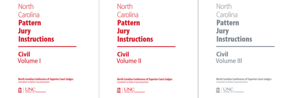 North Carolina Pattern Jury Instructions for Civil Cases, 2019 Edition: Volumes 1-3 1560119667 Book Cover