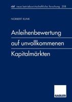 Anleihenbewertung Auf Unvollkommenen Kapitalmarkten 3409128182 Book Cover