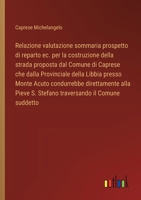 Relazione valutazione sommaria prospetto di reparto ec. per la costruzione della strada proposta dal Comune di Caprese che dalla Provinciale della ... il Comune suddetto (Italian Edition) 3385083338 Book Cover