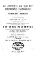 de Latinitate Qua Usus Est Tertullianus in Apologetico 1289415277 Book Cover