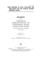 From proposed to final : evaluating the regulations for the National Security Personnel System B084QJYB9C Book Cover