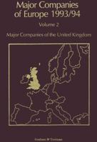 Major Companies of Europe 1992 9401068461 Book Cover