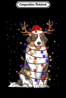 Composition Notebook: Australian shepherd Lights Christmas Dog Lover Xmas Journal/Notebook Blank Lined Ruled 6x9 100 Pages 1672148227 Book Cover