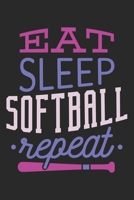Eat Sleep Softball Repeat: Softball Notebook Blank Dot Grid Sports Journal dotted with dots 6x9 120 Pages Checklist Record Book Softball Lovers Take ... Men Women Kids Christmas Gift for Softballer 1699421013 Book Cover