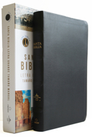 Biblia Reina Valera 1960 letra grande. Piel Premier negro, índice, tamaño manual / Spanish Bible RVR 1960 Handy Size Large Print Bonded Leather Black 1644739402 Book Cover