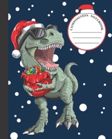 Composition Notebook: Cool Santa Trex Dinosaur Christmas Composition Notebook for Boys and Girls, Blank Wide Lined Journal Perfect for Writing, Taking Notes, Holidays and Christmas Plans, Gift or Wish 169893629X Book Cover