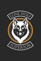 Lone wolf superior: 6x9 Wolf - dotgrid - dot grid paper - notebook - notes 1701956411 Book Cover