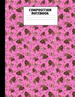 Composition Notebook : Pink Bison Wide Ruled Book 1793825718 Book Cover