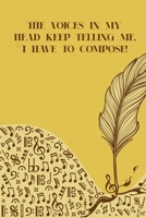 The Voices in My Head keep Telling Me I have to Compose: Sheet music book DIN-A5 with 100 pages of empty staves for composers and music students to note music and melodies 1694000958 Book Cover