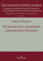 Die Anpassung Im Europaeischen Internationalen Privatrecht 3631791666 Book Cover