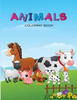 Animals Coloring Book: Activity Book for Kids, Girls, Boys, Fun, Easy and Relaxing 1080141936 Book Cover