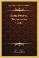 Some Personal Impressions 1165792869 Book Cover