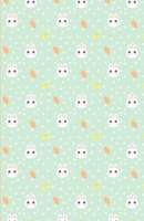 Bullet Dot Grid Journal: Cute Bunny Carrot Lettuce Pastel Colors Green Pattern, Dotted Grid, (5.5 x 8.5) 1708036148 Book Cover