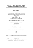 Weapons of mass destruction: current nuclear proliferation challenges B084DGR4SB Book Cover