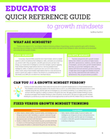 Educator's Quick Reference Guide to Growth Mindsets 1618217917 Book Cover