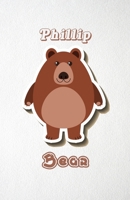 Phillip Bear A5 Lined Notebook 110 Pages: Funny Blank Journal For Wide Animal Nature Lover Zoo Relative Family Baby First Last Name. Unique Student Teacher Scrapbook/ Composition Great For Home School 1713051702 Book Cover