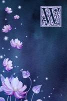 W: Monogram Initial Notebook with Purple floral design 1080848193 Book Cover