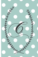 The Letter C: Mint and White Dots Monagram 6 x 9 inch 120 Page Journal Diary Notebook 1712180525 Book Cover