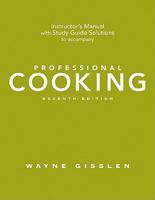 Instructor's Manual with Study Guide Solutions to Accompany Professional Cooking, 5th Edition 0471207764 Book Cover