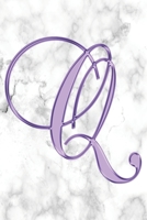 Q Journal: A Monogram Q Initial Capital Letter Notebook For Writing And Notes: Great Personalized Gift For All First, Middle, Or Last Names (Purple Gold White Marble Print) 170235752X Book Cover