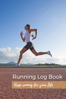 Running/ Jogging Log Book: Diary, Journal for runners, men, women, kids, trainer, Training Log, Jogging Log, distance tracker, time, pace, Heart rate, rest HR, run type, shoes, notes, size 6X9 inches, 169111409X Book Cover