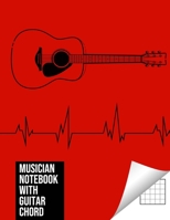 Musician Notebook with Guitar Chord - Guitar/Bass Fretboard Paper Cool Bassist Gift For A Bass Player Notebook guitar chords in red color Cover 1676924191 Book Cover