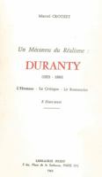 Un Meconnu Du Realisme: Duranty (1833-1880): L'Homme - Le Critique - Le Romancier 2707801011 Book Cover