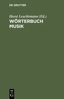 Worterbuch Musik (German Edition) 3794031865 Book Cover
