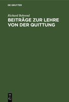 Beiträge zur Lehre von der Quittung 311268527X Book Cover