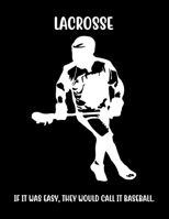 Lacrosse If It Was Easy, They Would Call It Baseball: Lacrosse Composition Blank Lined Notebook Diary for LAX Girls and Boys 1711968145 Book Cover