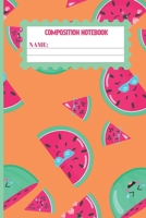 Composition Notebook: Watermelon gifts: cute & elegant Sea Buckthorn colored pattern college ruled lined paper to write in. 1692656317 Book Cover