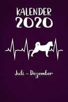 Kalender 2020: Lilaner Tageskalender American Akita Herzschlag Hunde 2. Halbjahr Juli Dezember ca DIN A5 weiß über 190 Seiten 1650649630 Book Cover