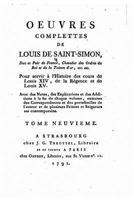 Oeuvres Complettes, Pour Servir a l'Histoire Des Cours de Louis XIV, de la R�gence Et de Louis XV - Tome IX 1530501237 Book Cover