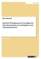 Kritische W�rdigung der Vorschl�ge der Hartz-Kommission aus Arbeitgeber- und Arbeitnehmersicht 363869917X Book Cover