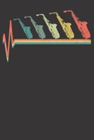 Notebook: College Ruled 6x9 120 Pages Saxophone Jazz Music Gift Heartbeat Retro Funny Gift 1082234486 Book Cover