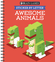 Sticker Puzzles: Awesome Animals (Brain Games - Sticker by Letter) 1640305041 Book Cover