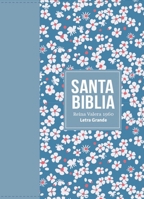 Biblia RVR 1960 Compacta Símil Piel Flores Azul Claro (Bible RVR 1960 Compact Size LeatherLike Light Blue Flowers (Spanish Edition) 8418853433 Book Cover