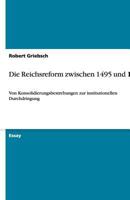 Die Reichsreform zwischen 1495 und 1512 3640512677 Book Cover