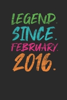 Legend Since February 2016: Birthday Gift Idea for Women And Men - Graph Ruled Notebook / Journal (6" X 9" - 5 X 5 Graph Ruled) B083XVJ8SQ Book Cover