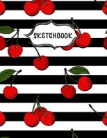 Sketchbook: Sketching Book To Practice Drawing & Doodling, Artist Paint Pad, Large Blank Pages (8.5 x 11 in), Retro Red Cherries 1712164678 Book Cover