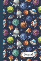 Journal: Cartoon Outer Space Rocketship Diary with Blank Lined Notebook Paper 1710275405 Book Cover