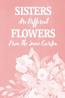 Pastel Chalkboard Journal - Sisters Are Different Flowers From The Same Garden (Peach): 100 page 6" x 9" Ruled Notebook: Inspirational Journal, Blank ... (Pastel Chalkboard Notebook Journals-Sisters) 1711621617 Book Cover