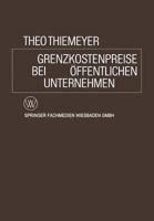 Grenzkostenpreise Bei Offentlichen Unternehmen 3663006069 Book Cover