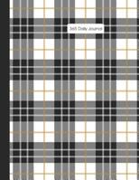 365 Daily Journal: B&W Plaid Cover 11x 8.5 Paperback Perpetual Annual Planner and Journal 370 Pages 1075397103 Book Cover