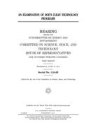 An examination of DOE's clean technology programs 1702442446 Book Cover