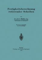 Festigkeitsberechnung Rotierender Scheiben 3642900720 Book Cover