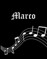 Marco: Sheet Music Note Manuscript Notebook Paper - Personalized Custom First Name Cover - Musician Composer Instrument Composition Book - 12 Staves a Page Staff Line Notepad & Notation Guide - Create 1702671151 Book Cover